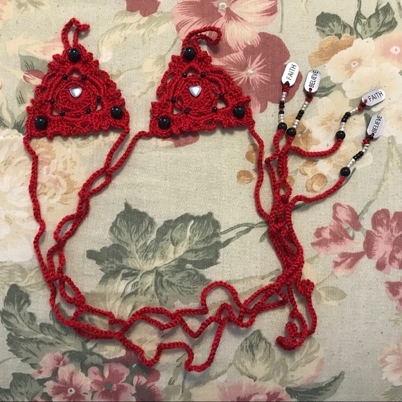 “Faith” Crochet Barefoot Sandals/Hand Accessory - Picture 1 of 4